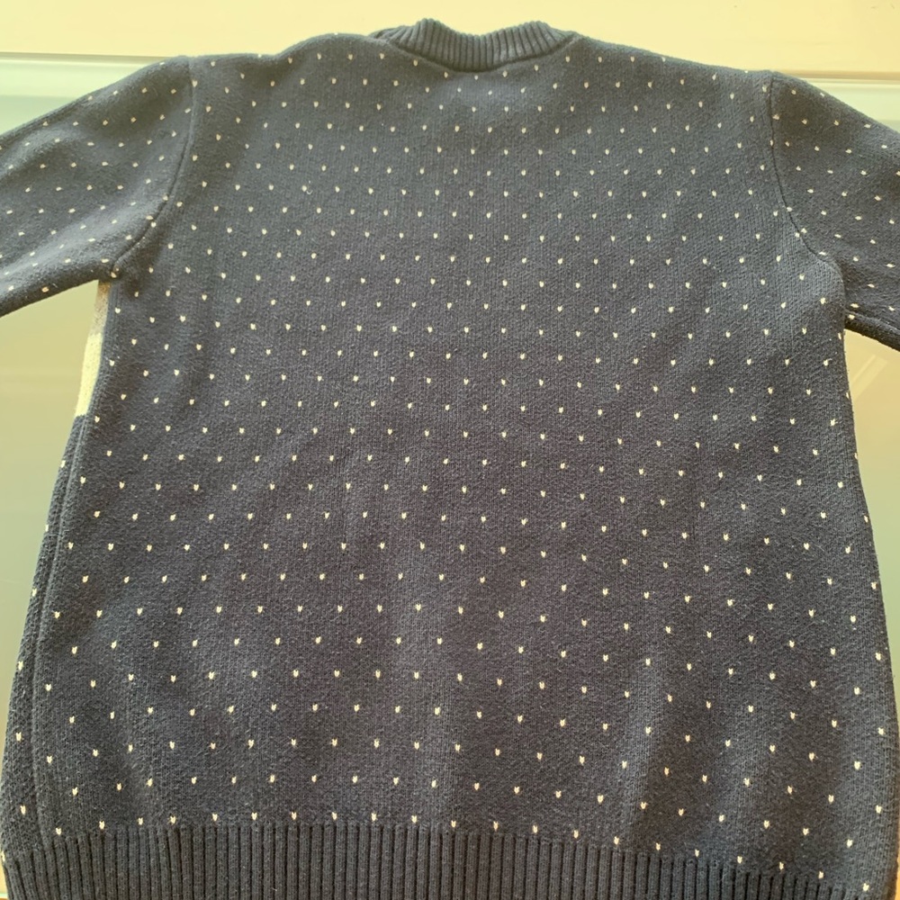 Navy Blue Winter Holiday Christmas Tree Sweater - Picture 3 of 4